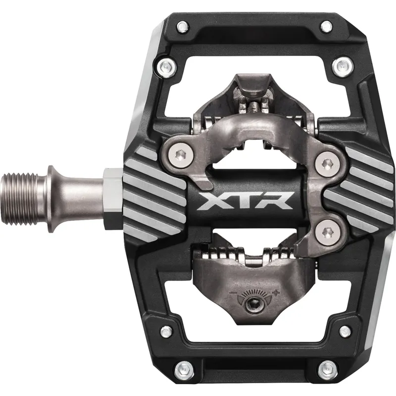 Shimano PD-M9220 XTR Trail Wide Platform MTB SPD Pedals - Grey/Black-1