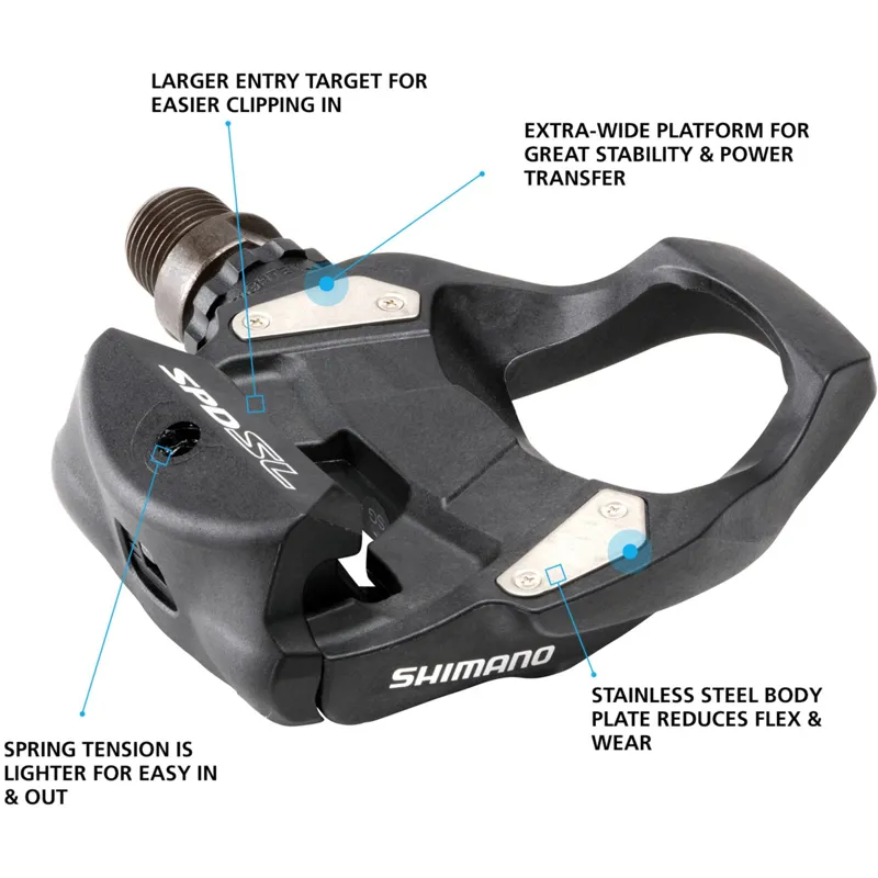 Shimano PD-RS500 SPD-SL Clipless Road Pedals 9/16 - Black-1