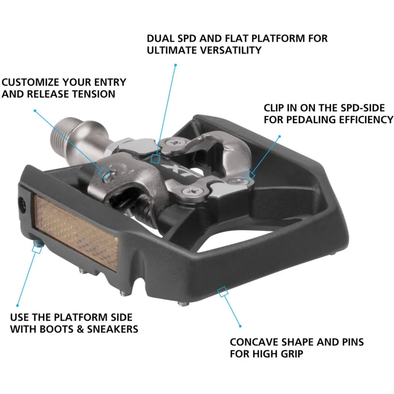 Shimano XT T8000 Trekking 9/16 Pedals - Black-2
