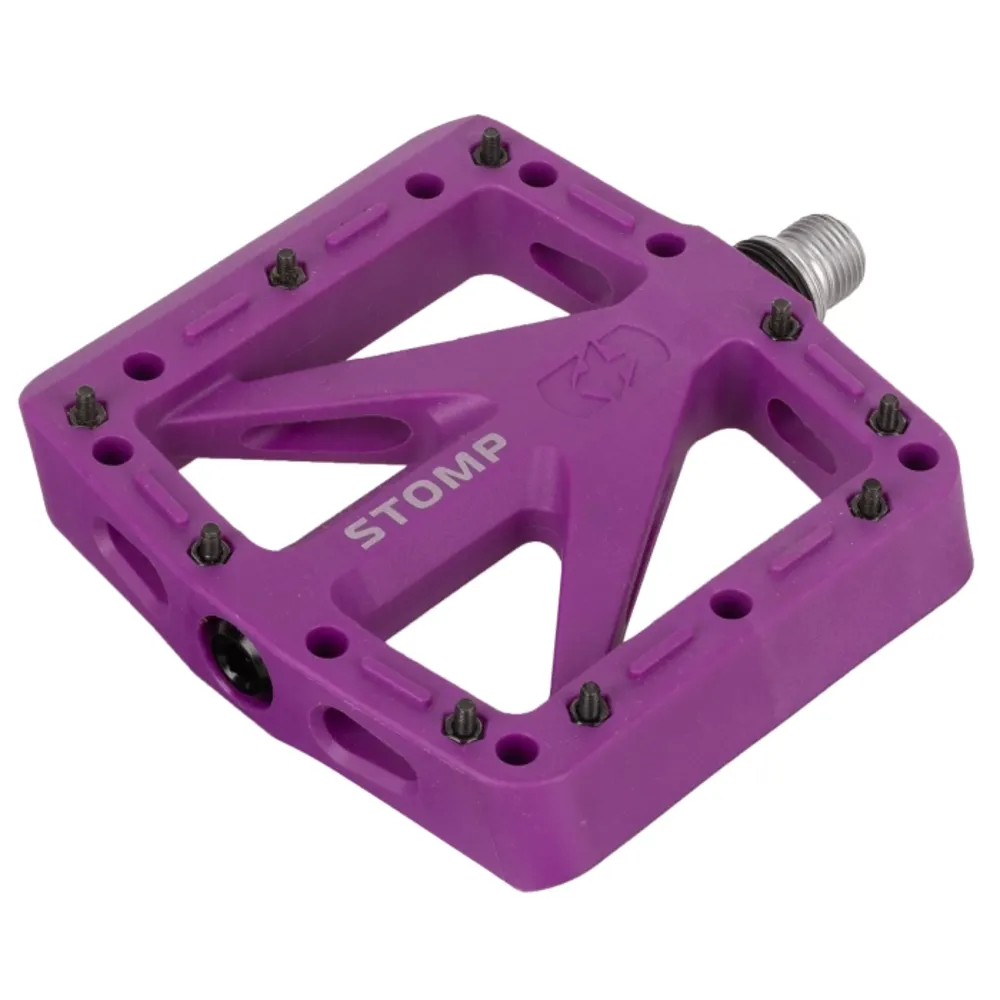 uPRISE Bikes Oxford Stomp Nylon Flat MTB Pedals - Purple | Price match, 365 day returns, 18-Month Warranty, Finance Available & Free UK Delivery