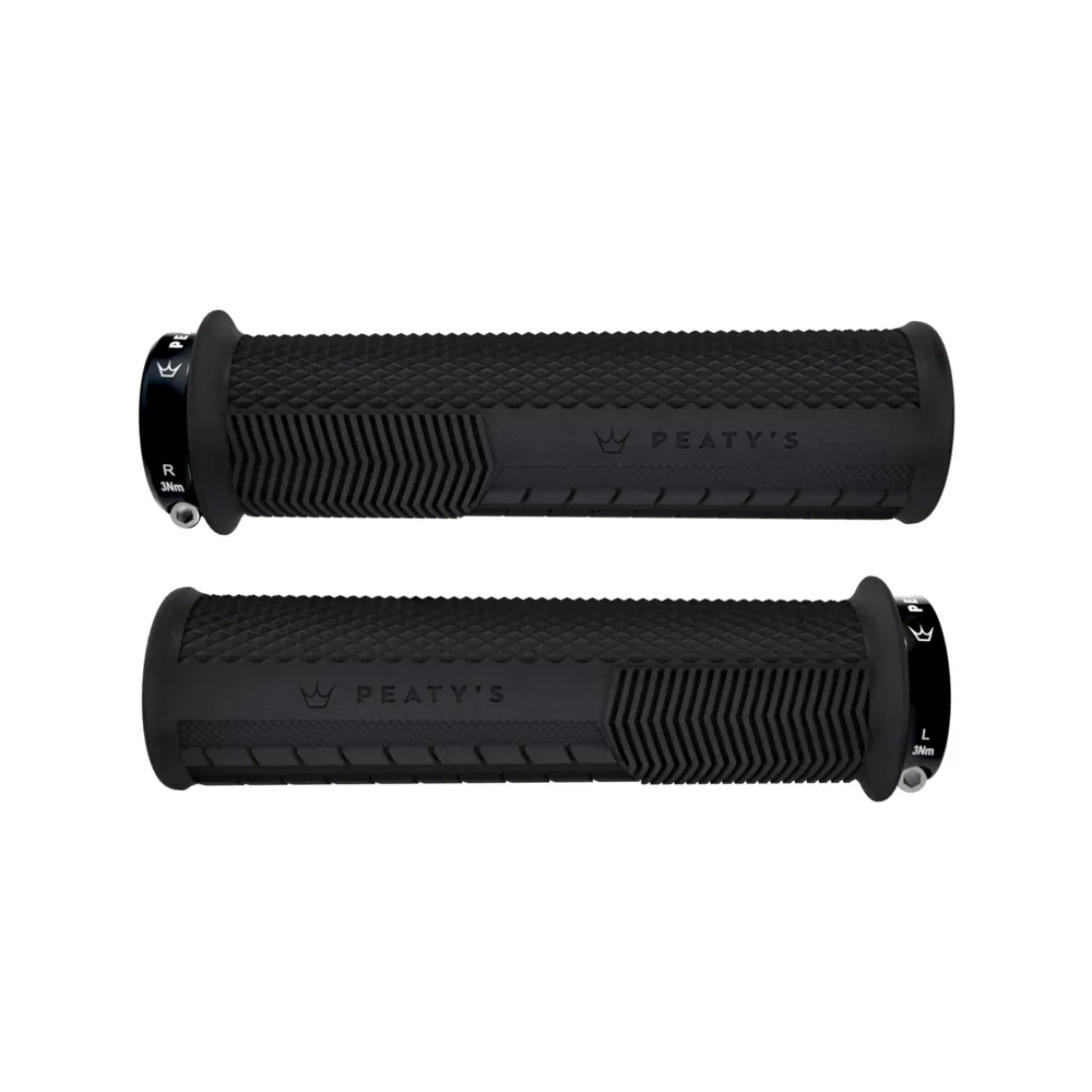 uPRISE Bikes Peaty's Monarch Knurl Grip MTB Grips - Thick - Black | Price match, 365 day return s, 18-Month Warranty, Finance Available & Free UK Delivery
