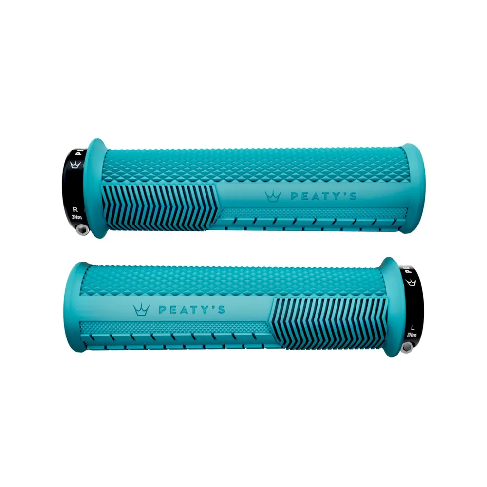 uPRISE Bikes Peaty's Monarch Knurl Grip MTB Grips - Thick - Turquoise | Price match, 365 day return s, 18-Month Warranty, Finance Available & Free UK Delivery