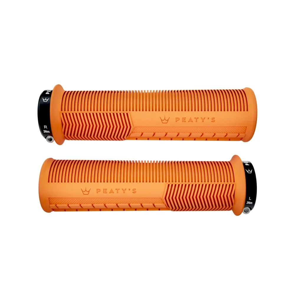 uPRISE Bikes Peaty's Monarch Mushroom Grip MTB Grips - Thick - Mango | Price match, 365 day return s, 18-Month Warranty, Finance Available & Free UK Delivery