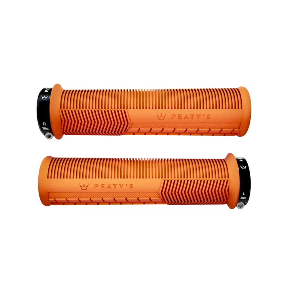 uPRISE Bikes Peaty's Monarch Mushroom Grip MTB Grips - Thin - Mango | Price match, 365 day return s, 18-Month Warranty, Finance Available & Free UK Delivery