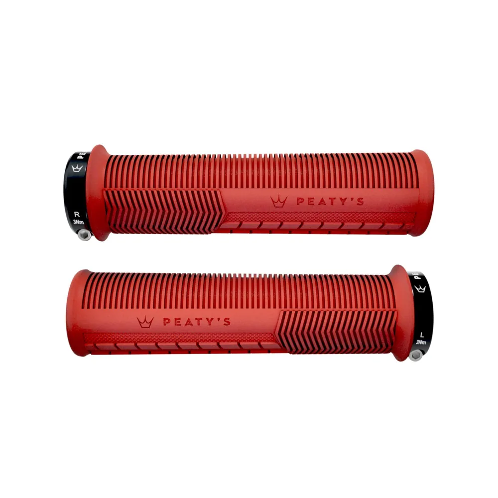 uPRISE Bikes Peaty's Monarch Mushroom Grip MTB Grips - Thin - Red | Price match, 365 day return s, 18-Month Warranty, Finance Available & Free UK Delivery
