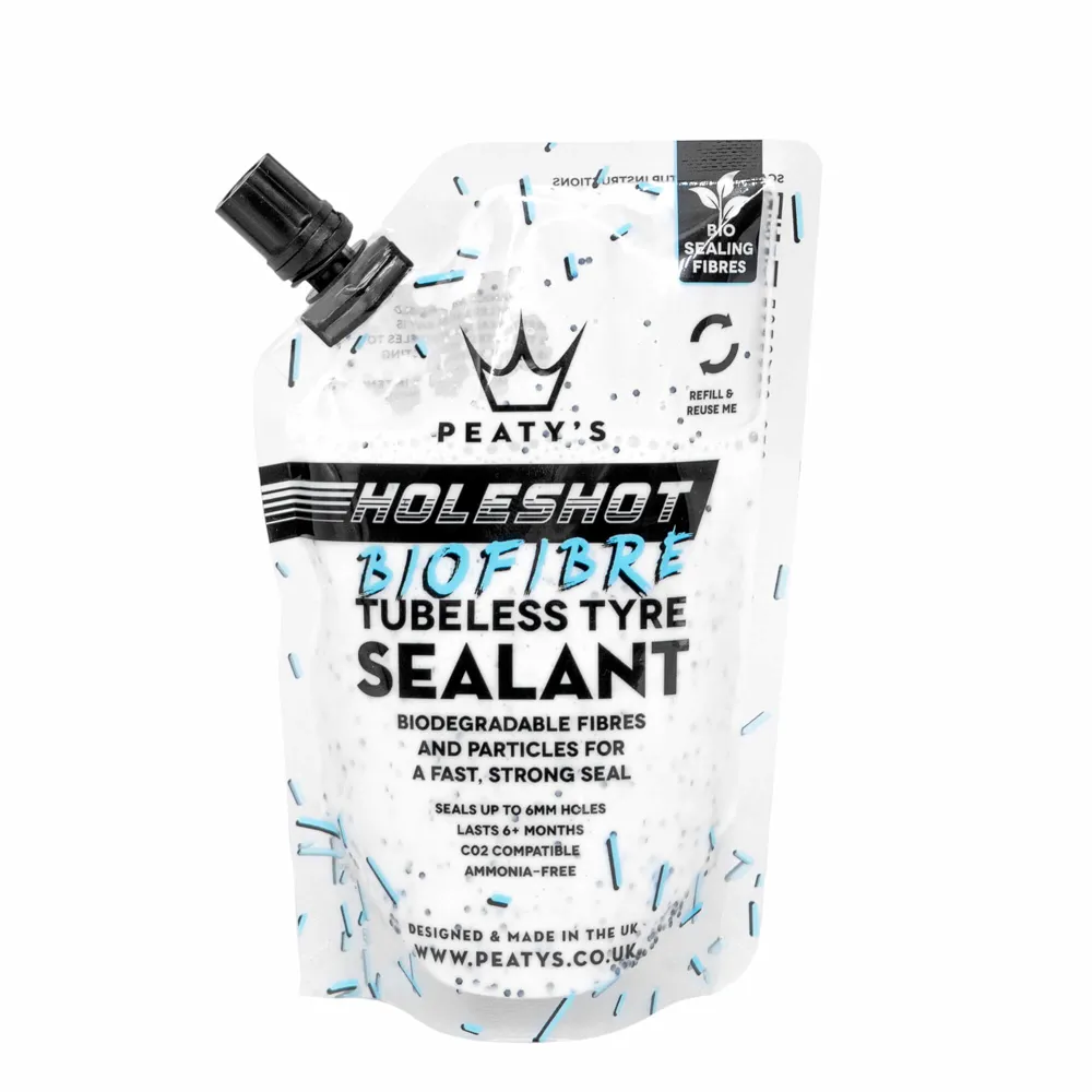 uPRISE Bikes Peaty's Holeshot BioFibre Tubeless Tyre Sealant - 120ml | Price match, 365 day return s, 18-Month Warranty, Finance Available & Free UK Delivery