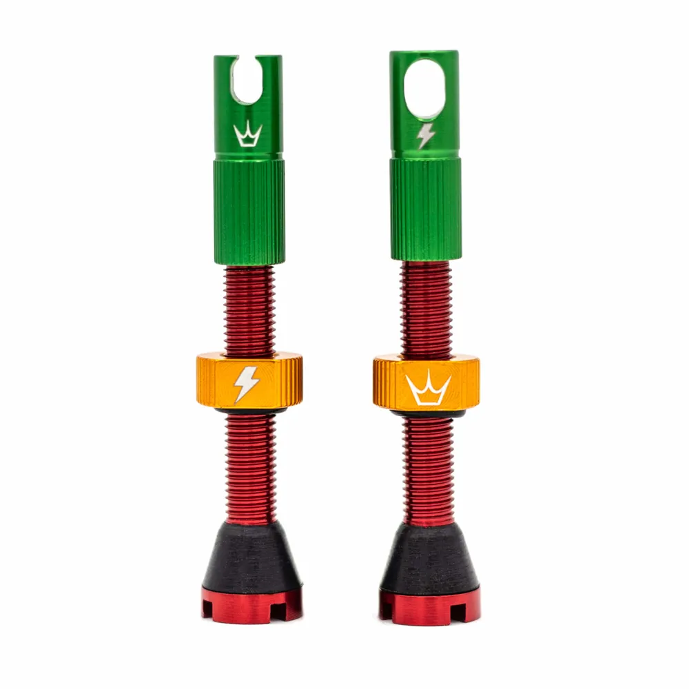 uPRISE Bikes Peaty's 50to01 Tubeless MK2 Valves - 42mm - Rasta | Price match, 365 day return s, 18-Month Warranty, Finance Available & Free UK Delivery