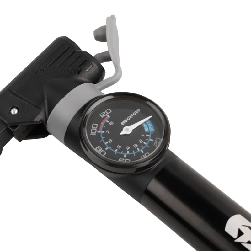 Oxford Airflow Mini-G Alloy Mini Pump with Gauge - Black-2
