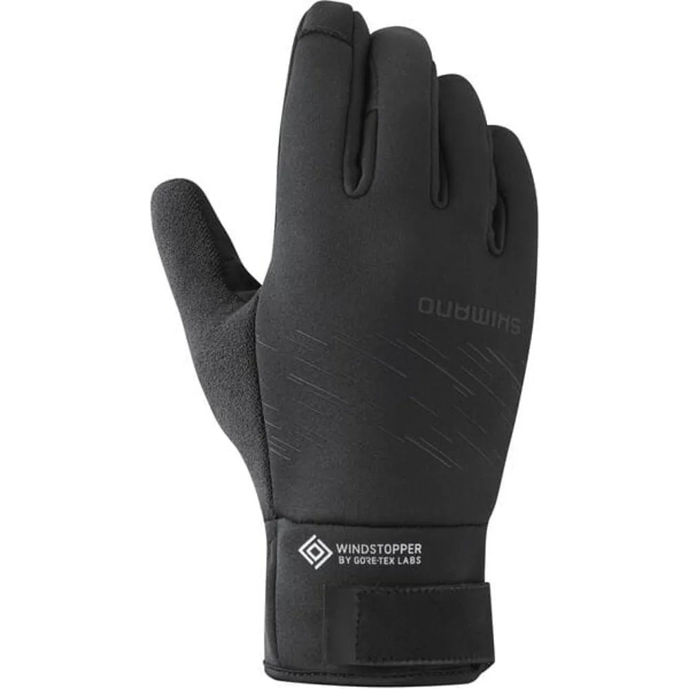 uPRISE Bikes Shimano Windstopper Insulated Long Finger Gloves - Black | Price match, 365 day return s, 18-Month Warranty, Finance Available & Free UK Delivery