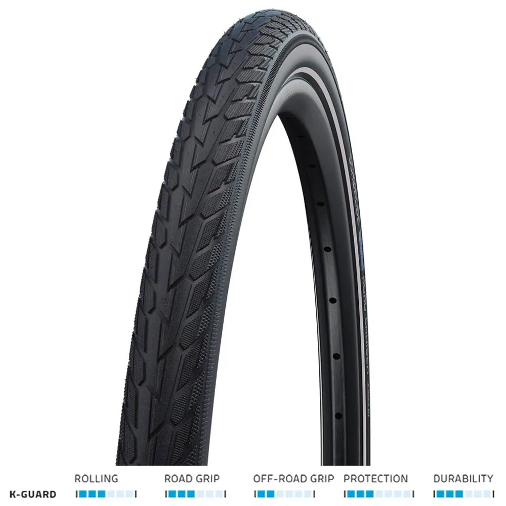 uPRISE Bikes Schwalbe Road Cruiser K-Guard 700 x 32c Hybrid Tyre - Black | Price match, 365 day return s, 18-Month Warranty, Finance Available & Free UK Delivery
