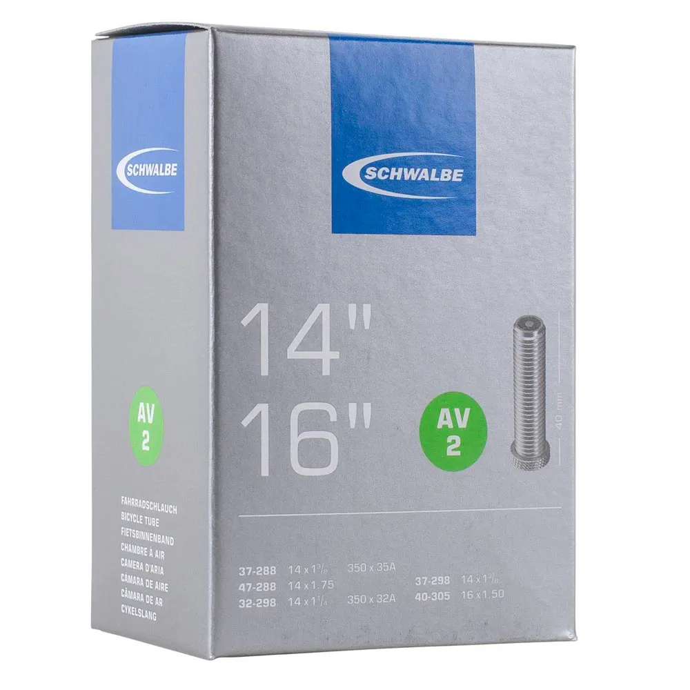 uPRISE Bikes Schwalbe AV2 14 x 1 3/8 SV 40mm Inner Tube - Schrader | Price match, 365 day return s, 18-Month Warranty, Finance Available & Free UK Delivery