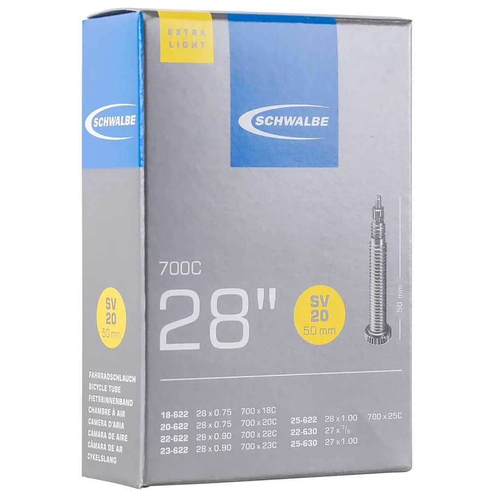 uPRISE Bikes Schwalbe SV20 700 x 18/25c 50mm Extra Light Inner Tube - Presta | Price match, 365 day return s, 18-Month Warranty, Finance Available & Free UK Delivery