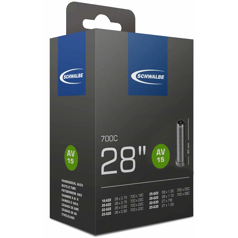 uPRISE Bikes Schwalbe AV15 700 x 18/28c AV 40mm Inner Tube - Schrader | Price match, 365 day return s, 18-Month Warranty, Finance Available & Free UK Delivery