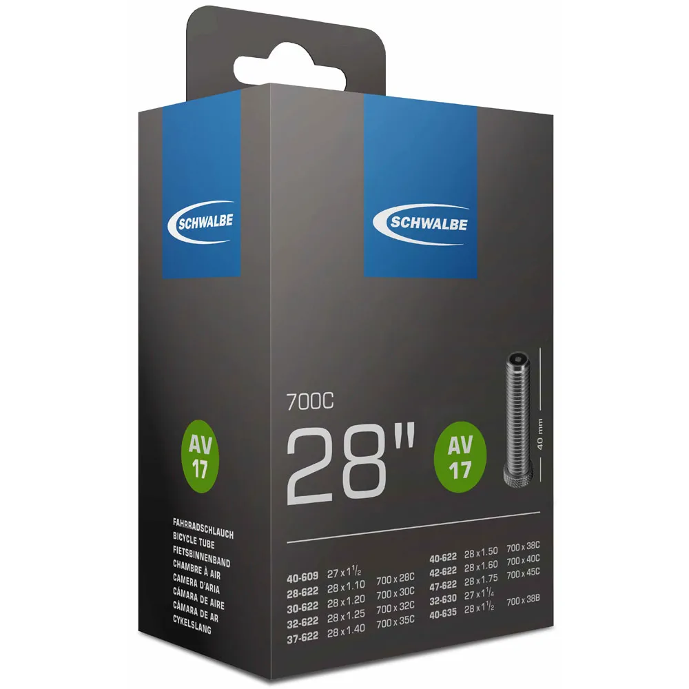 uPRISE Bikes Schwalbe AV17 700 x 28/47c AV 40mm Inner Tube - Schrader | Price match, 365 day return s, 18-Month Warranty, Finance Available & Free UK Delivery