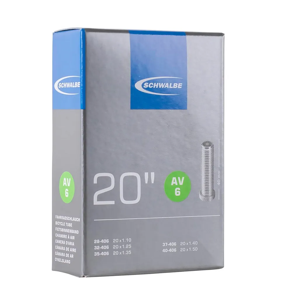 uPRISE Bikes Schwalbe AV6 20 x 1 1/8 AV 40mm Inner Tube - Schrader Valve | Price match, 365 day return s, 18-Month Warranty, Finance Available & Free UK Delivery