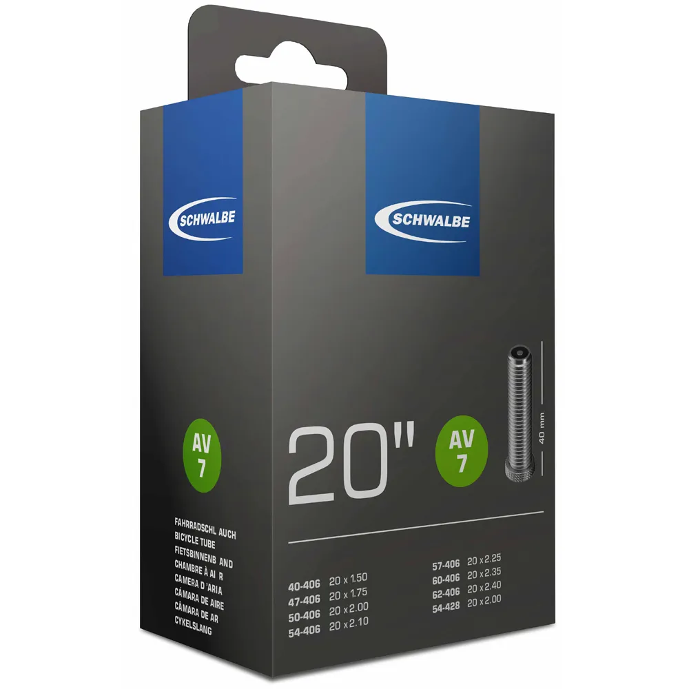 uPRISE Bikes Schwalbe AV7 20 x 1.5/2.5 AV 40mm Inner Tube - Schrader | Price match, 365 day return s, 18-Month Warranty, Finance Available & Free UK Delivery