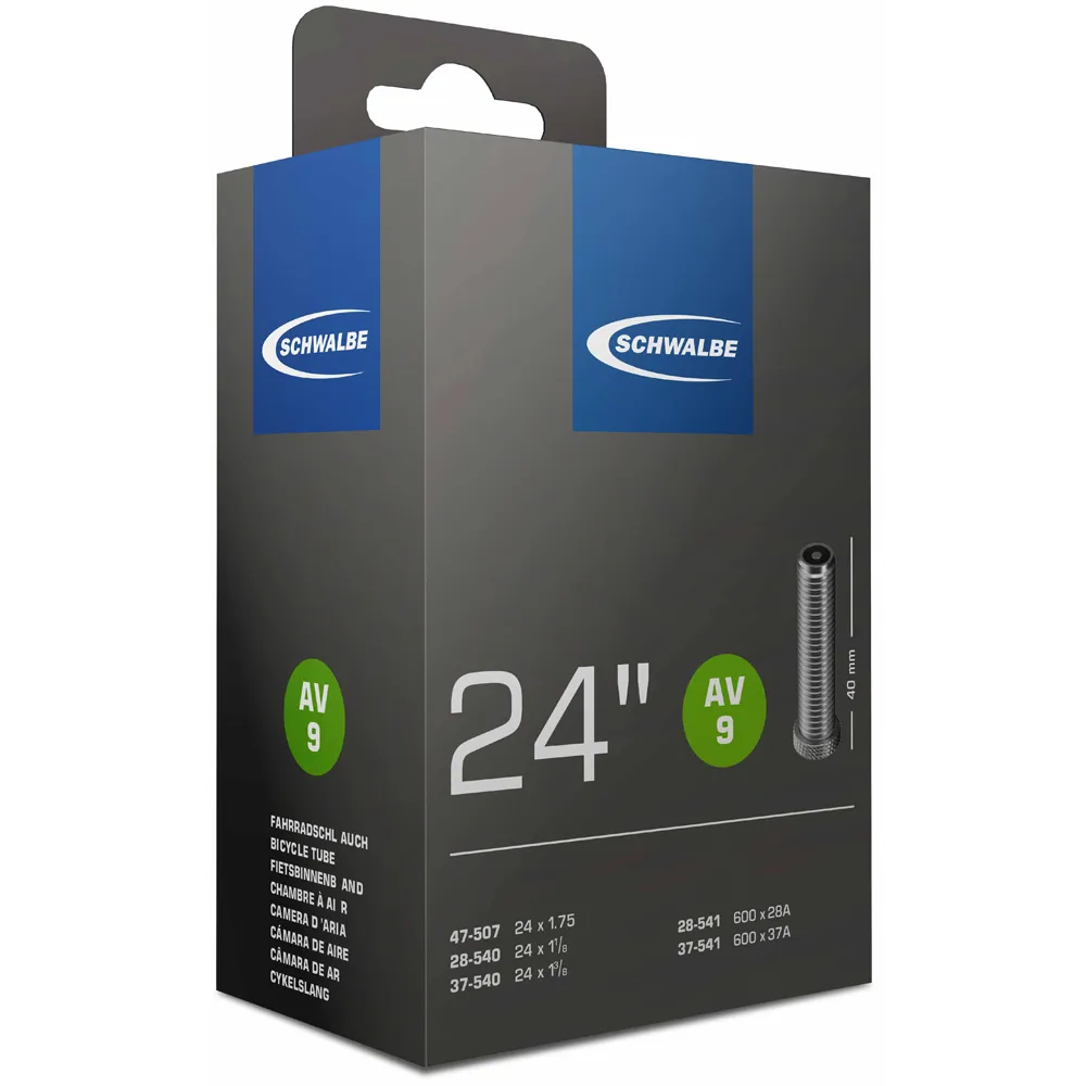 uPRISE Bikes Schwalbe AV9 24 x 1 3/8 40mm Inner Tube - Schrader | Price match, 365 day return s, 18-Month Warranty, Finance Available & Free UK Delivery