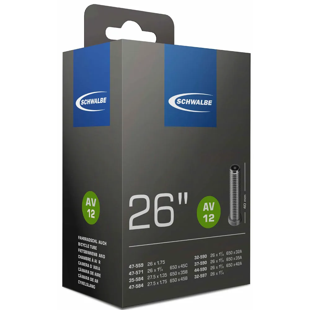uPRISE Bikes Schwalbe AV12 26 x 1.25/1.75 40mm Inner Tube - Schrader | Price match, 365 day return s, 18-Month Warranty, Finance Available & Free UK Delivery