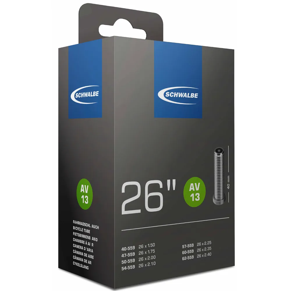 uPRISE Bikes Schwalbe AV13 26 x 1.5/2.5 40mm Inner Tube - Schrader | Price match, 365 day return s, 18-Month Warranty, Finance Available & Free UK Delivery