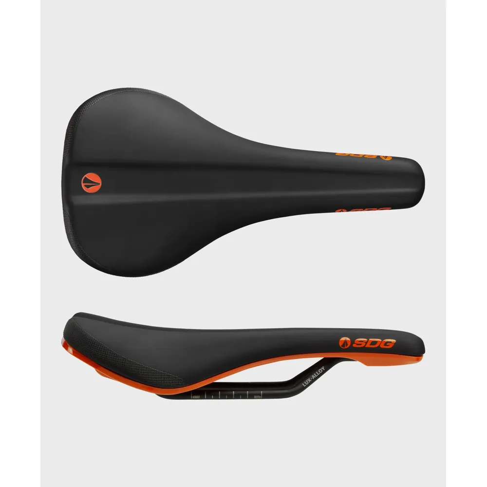 uPRISE Bikes SDG Bel Air 3.0 Lux-Alloy Saddle - Black/Orange - 260 x 140mm | Price match, 365 day returns, 18-Month Warranty, Finance Available & Free UK Delivery