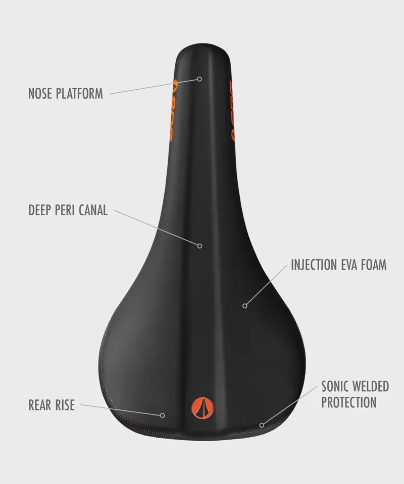 SDG Bel Air 3.0 Lux-Alloy Saddle - Black/Orange - 260 x 140mm-1
