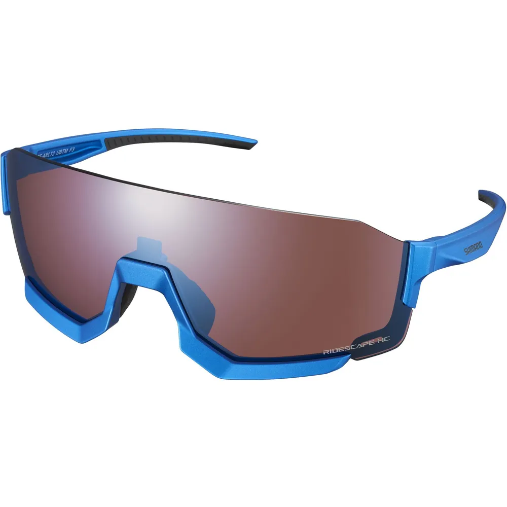 uPRISE Bikes Shimano Aerolite Cycling Glasses - Metallic Blue/RideScape Road Lens | Price match, 365 day return s, 18-Month Warranty, Finance Available & Free UK Delivery