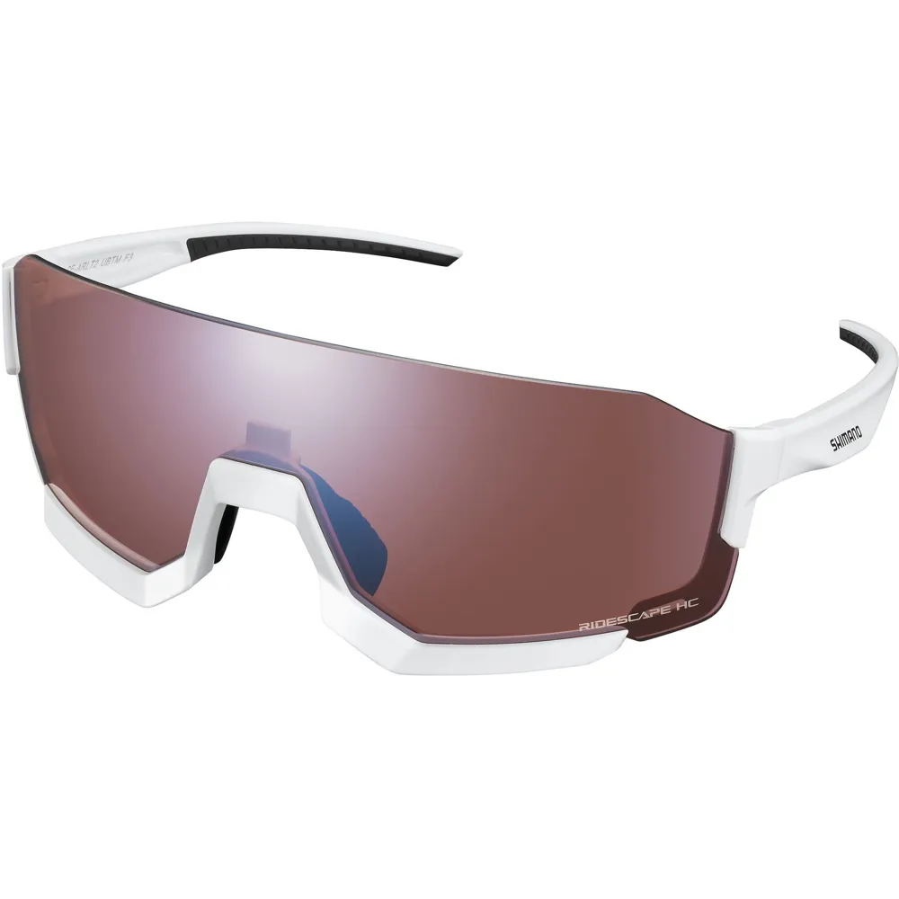 uPRISE Bikes Shimano Aerolite Cycling Glasses - Metallic White/RideScape Road Lens | Price match, 365 day return s, 18-Month Warranty, Finance Available & Free UK Delivery