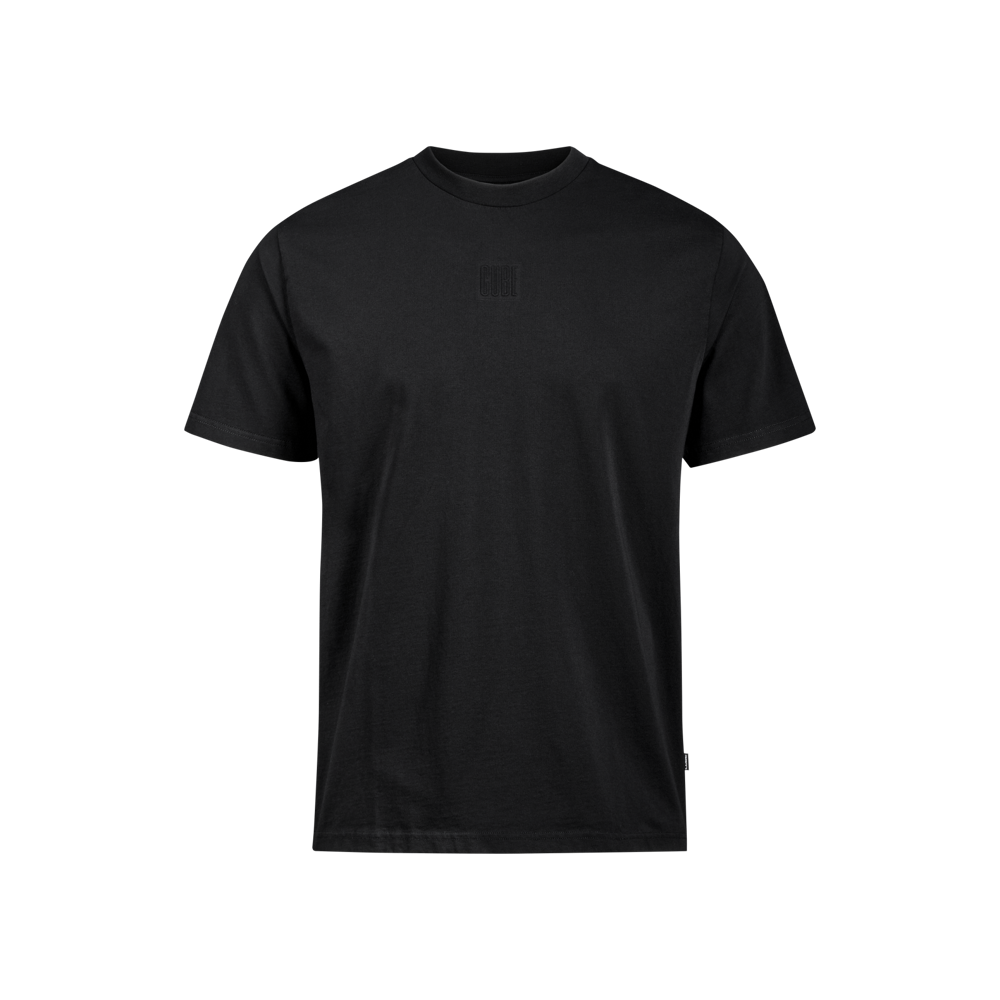 uPRISE Bikes Cube Organic Gravity Fit Embossed Men's T-Shirt - Black | Price match, 365 day return s, 18-Month Warranty, Finance Available & Free UK Delivery