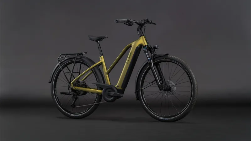 Cube Touring Hybrid Pro 800wh Trapeze 2026 Electric Hybrid Bike - Goldenlime/Black-1
