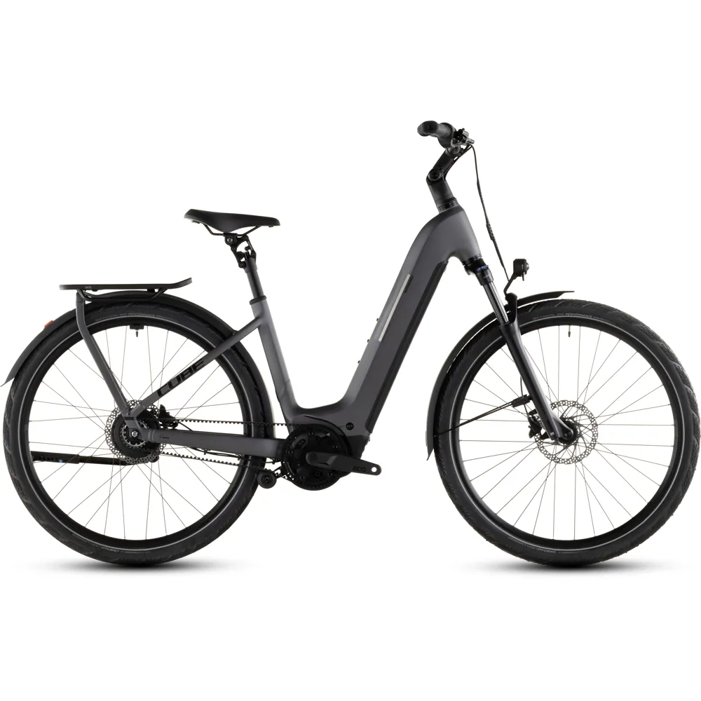 uPRISE Bikes Cube Kathmandu Hybrid Comfort Pro 800wh 2026 Electric Hybrid Bike - Slabgrey/Black | Price match, 365 day return s, 18-Month Warranty, Finance Available & Free UK Delivery