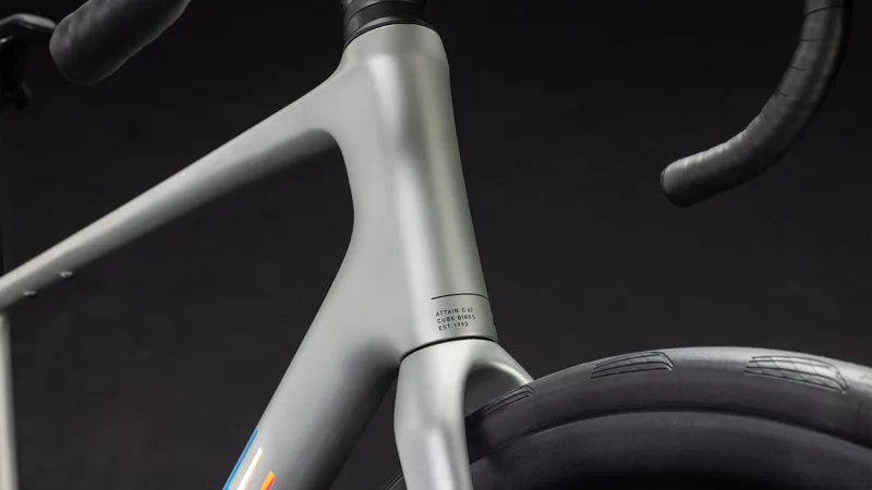 Cube Attain C:62 SLX 2026 Carbon Road Bike - Sleek Grey/Prism-8