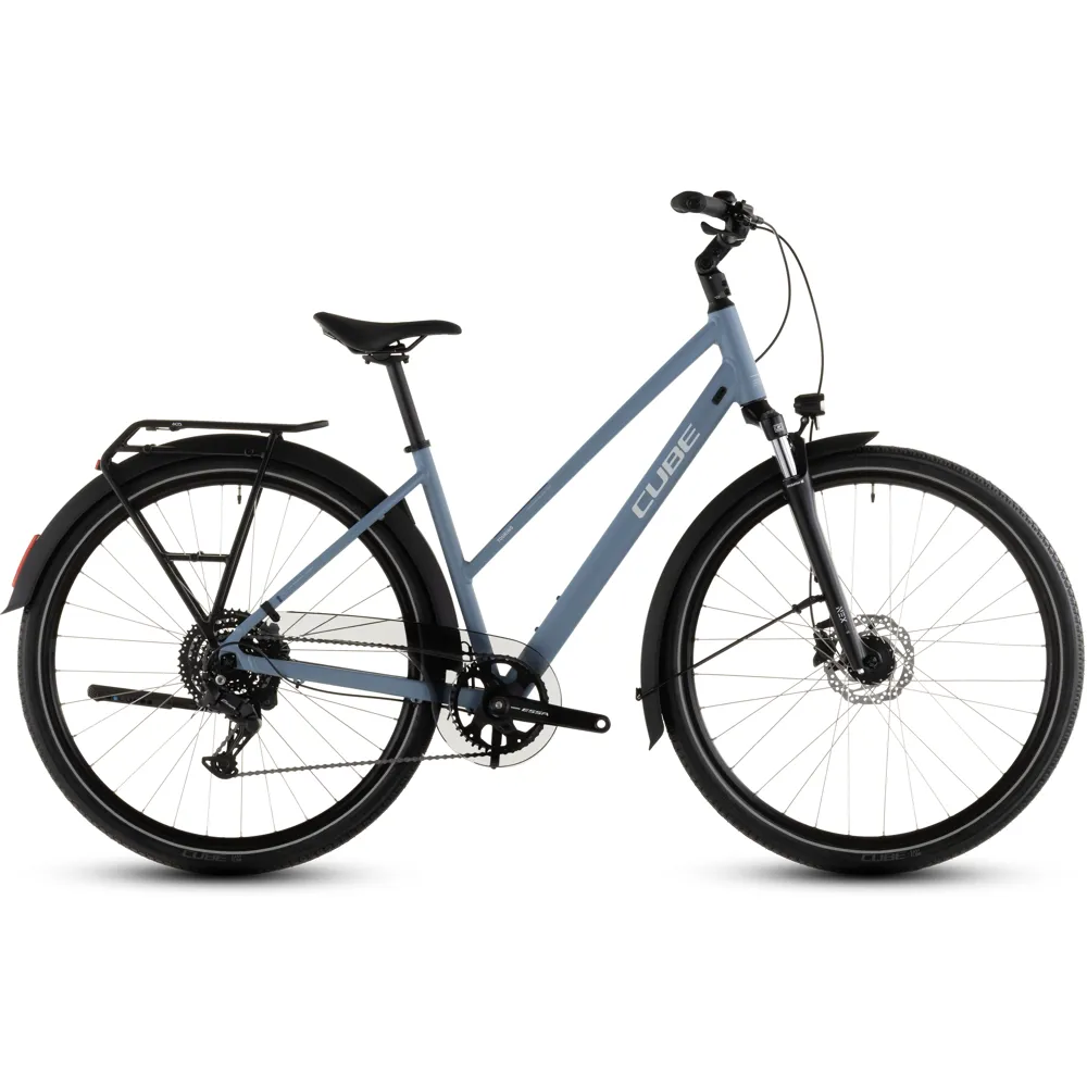 uPRISE Bikes Cube Touring One Trapeze 2026 Hybrid Bike - Bluebird/Grey | Price match, 365 day returns, 18-Month Warranty, Finance Available & Free UK Delivery