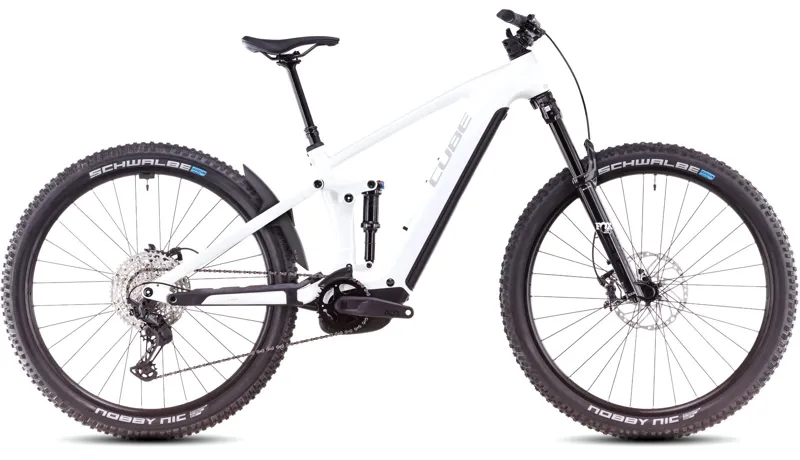 Cube Stereo Hybrid One44 EXC 800 2025 Electric MTB - Marble White/Black