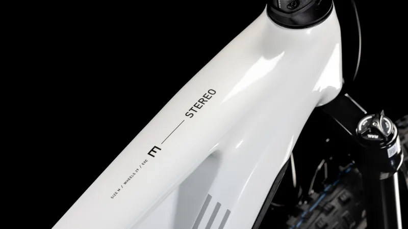 Cube Stereo Hybrid One44 EXC 800 2025 Electric MTB - Marble White/Black-1