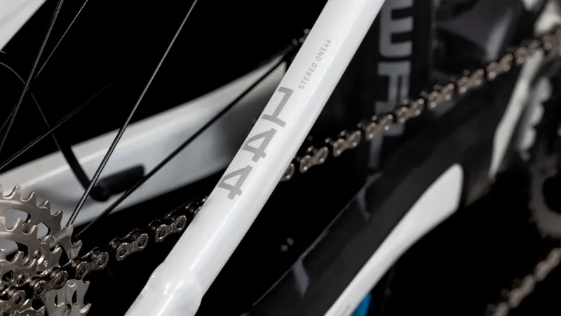 Cube Stereo Hybrid One44 EXC 800 2025 Electric MTB - Marble White/Black-2