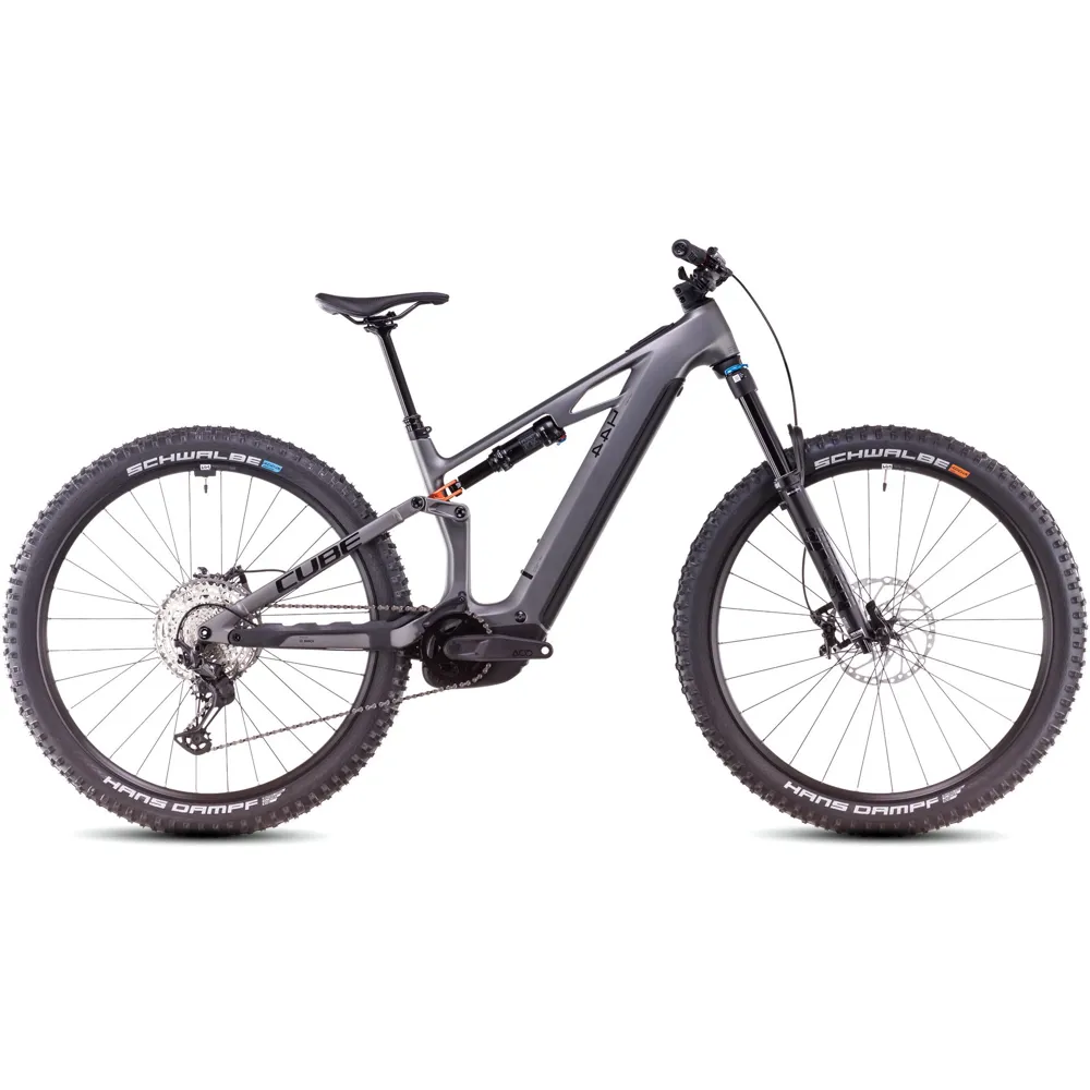 uPRISE Bikes Cube Stereo Hybrid One44 HPC SLX 2025 Electric MTB - Slab Grey/Orange | Price match, 365 day return s, 18-Month Warranty, Finance Available & Free UK Delivery