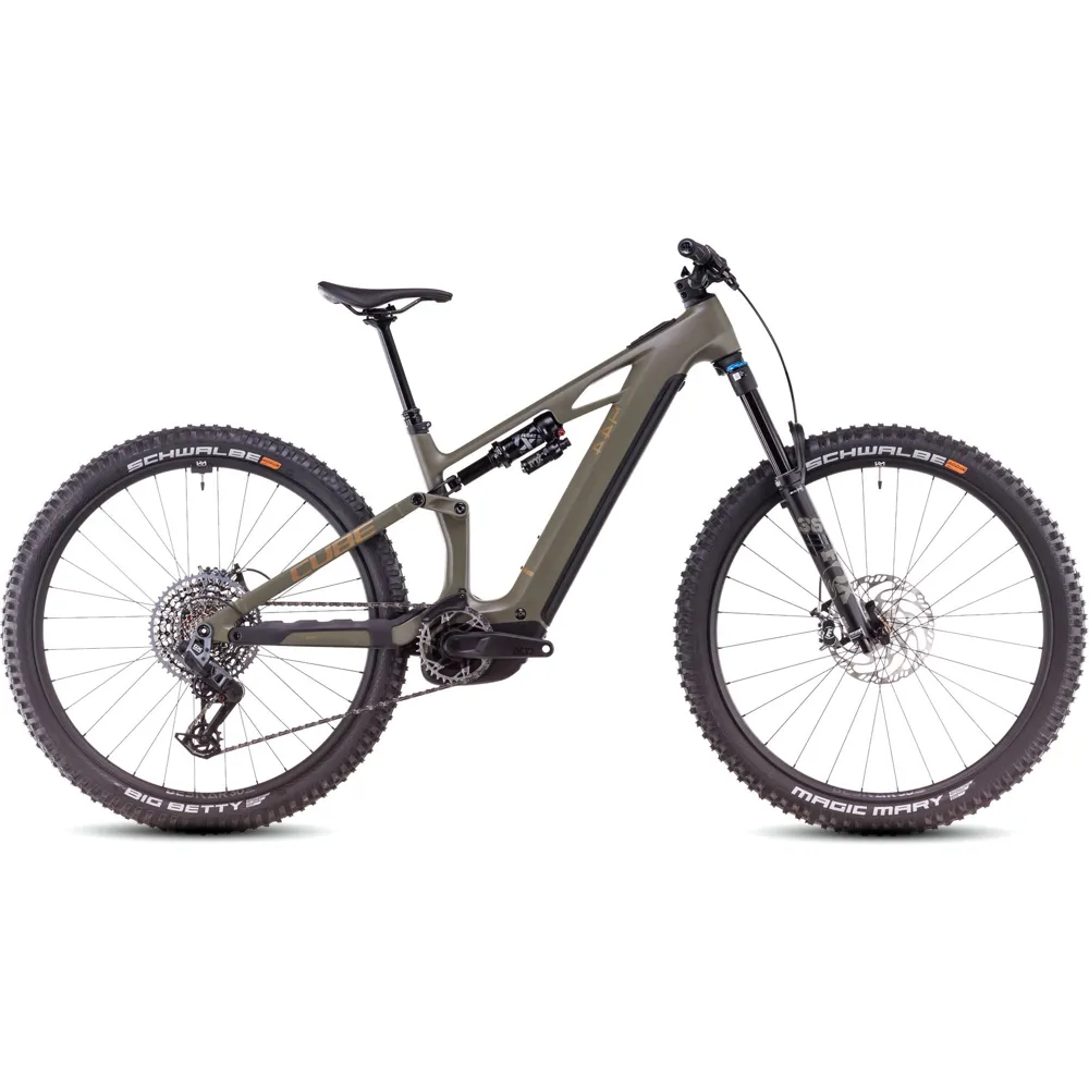 uPRISE Bikes Cube Stereo Hybrid One44 HPC TM 2025 Electric MTB - Dusty Olive/Gold | Price match, 365 day return s, 18-Month Warranty, Finance Available & Free UK Delivery