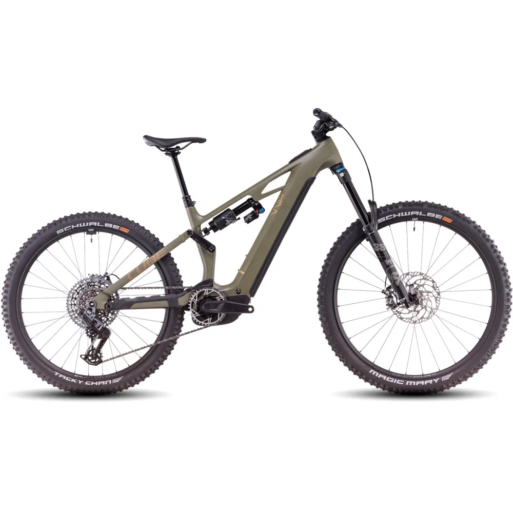uPRISE Bikes Cube Stereo Hybrid One77 HPC TM 2025 Electric MTB - Dusty Olive/Gold | Price match, 365 day return s, 18-Month Warranty, Finance Available & Free UK Delivery