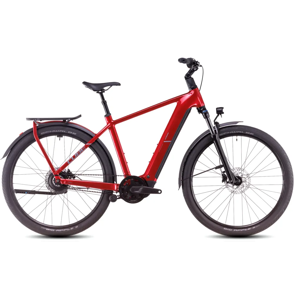 uPRISE Bikes Cube Kathmandu Hybrid Comfort Pro 800 2025 Electric Hybrid Bike - Electric Red | Price match, 365 day return s, 18-Month Warranty, Finance Available & Free UK Delivery
