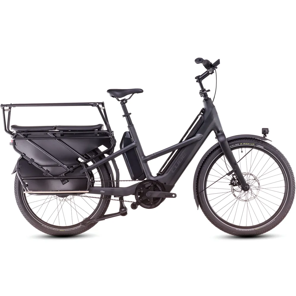 uPRISE Bikes Cube Longtail Hybrid Family 725 2025 Electric Cargo Bike - Grey/Reflex | Price match, 365 day return s, 18-Month Warranty, Finance Available & Free UK Delivery