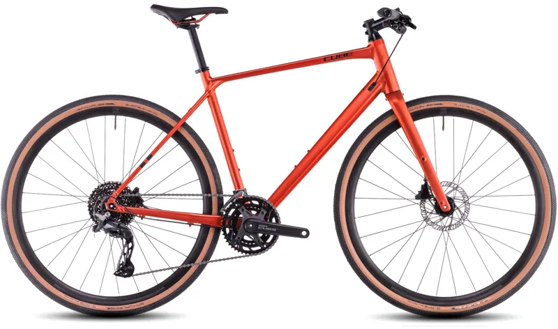 Cube Nulane Pro 2025 Flat Bar Gravel Bike - Fire Orange/Black