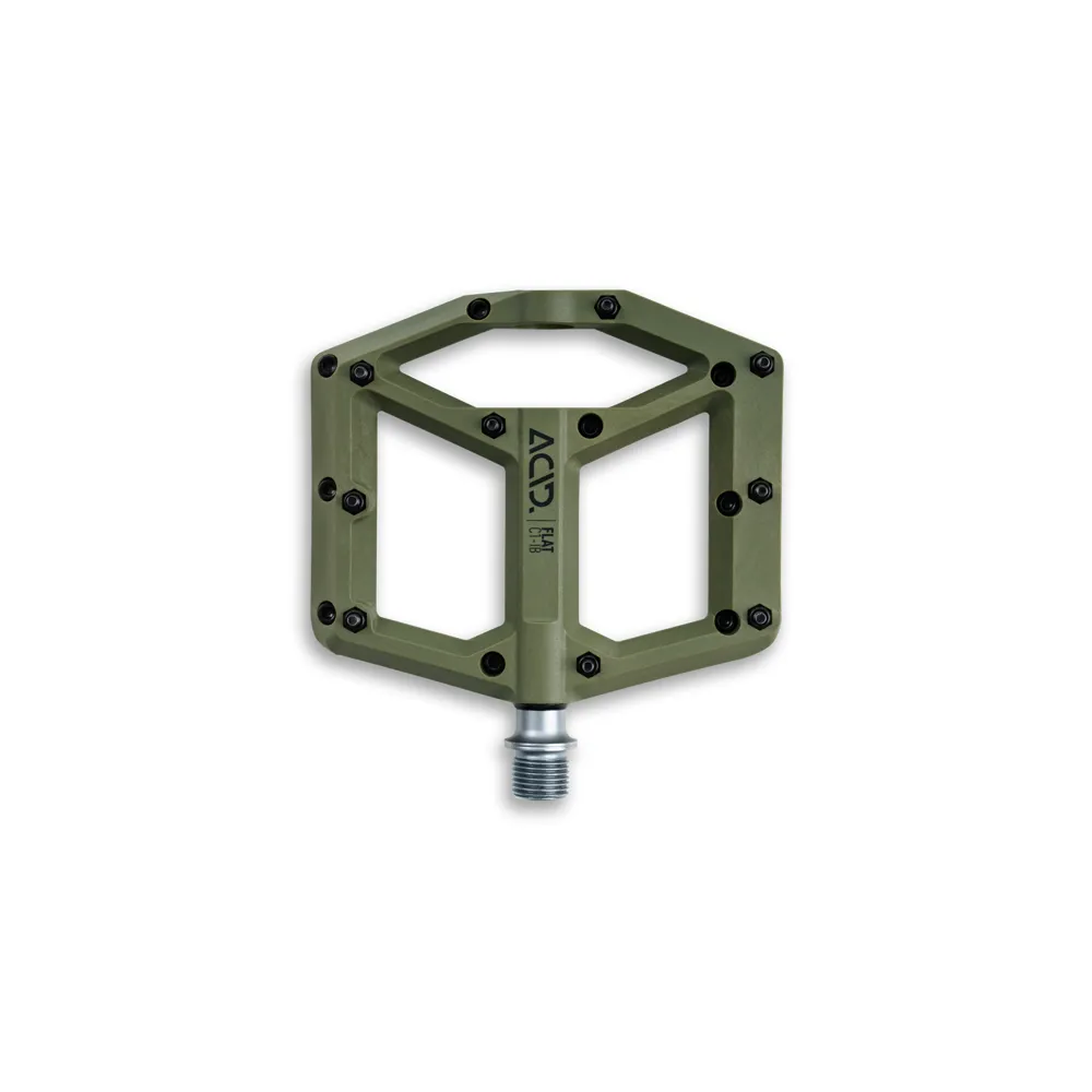 uPRISE Bikes Cube Acid C1-IB Flat MTB Pedals - Olive | Price match, 365 day return s, 18-Month Warranty, Finance Available & Free UK Delivery