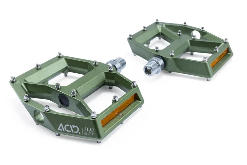 Cube Acid A3-ZP R Flat MTB Pedals - Olive-2