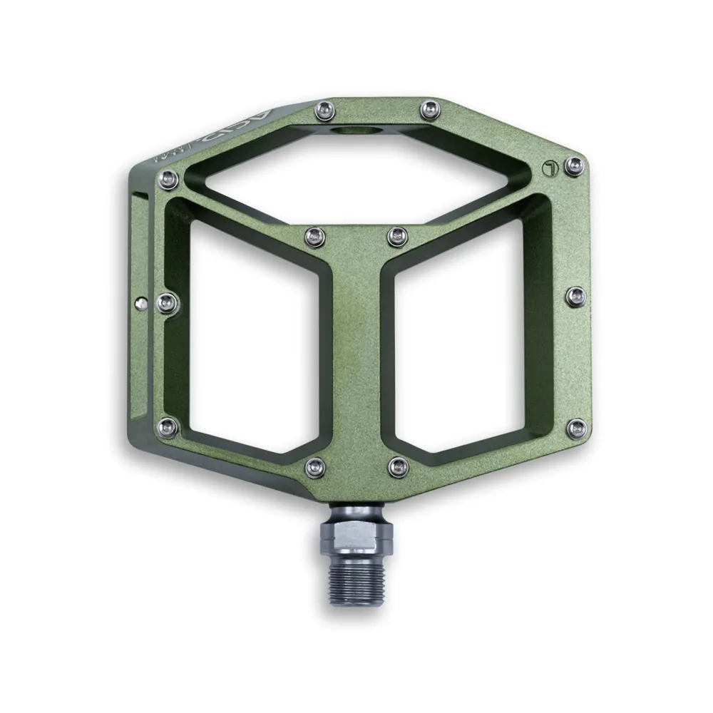 uPRISE Bikes Cube Acid A3-ZP R Flat MTB Pedals - Olive | Price match, 365 day return s, 18-Month Warranty, Finance Available & Free UK Delivery