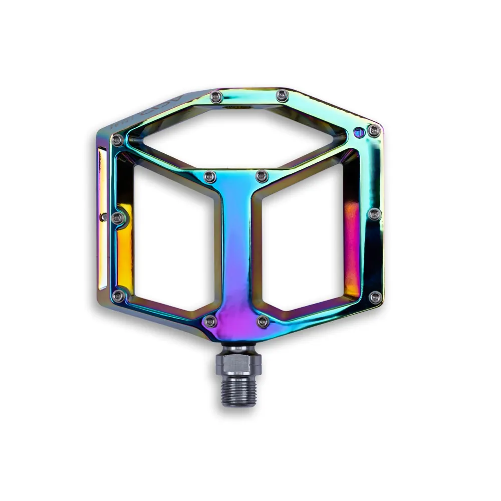 uPRISE Bikes Cube Acid Pedals A3-ZP R Flat MTB Pedals - Oil Slick | Price match, 365 day return s, 18-Month Warranty, Finance Available & Free UK Delivery