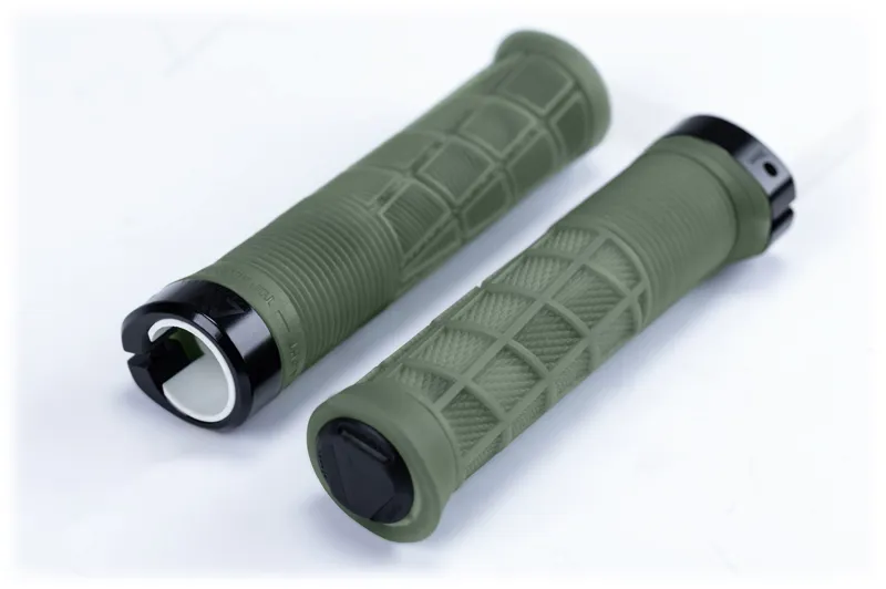 Cube Acid Disrupt MTB Grips - Translucent Olive-2