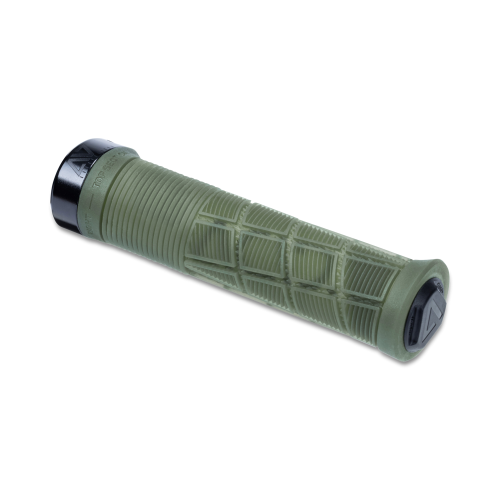 uPRISE Bikes Cube Acid Disrupt MTB Grips - Translucent Olive | Price match, 365 day return s, 18-Month Warranty, Finance Available & Free UK Delivery