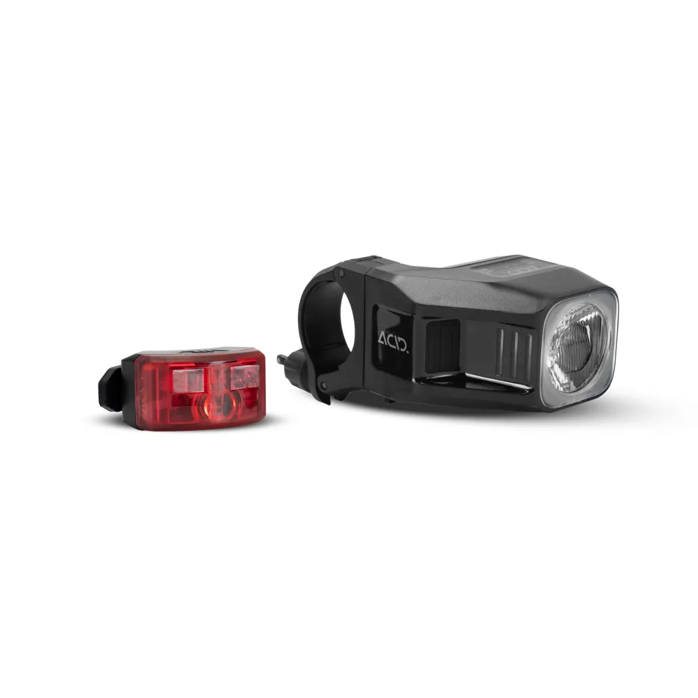 uPRISE Bikes Cube Acid Pro 100/Evolution Light Set - Black | Price match, 365 day return s, 18-Month Warranty, Finance Available & Free UK Delivery