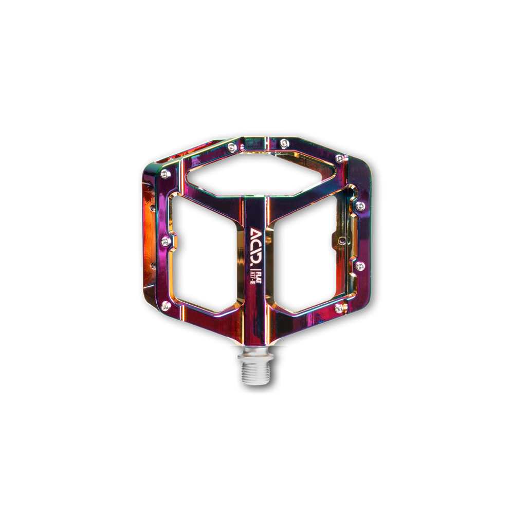 uPRISE Bikes Cube Acid A17-IB Flat MTB Pedals - Oil Slick | Price match, 365 day return s, 18-Month Warranty, Finance Available & Free UK Delivery