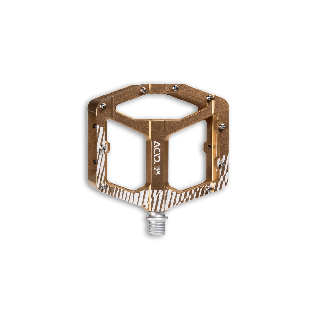 uPRISE Bikes Cube Acid A17-IB Flat MTB Pedals - Gold | Price match, 365 day return s, 18-Month Warranty, Finance Available & Free UK Delivery